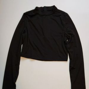 Black long sleeved crop top. Size medium